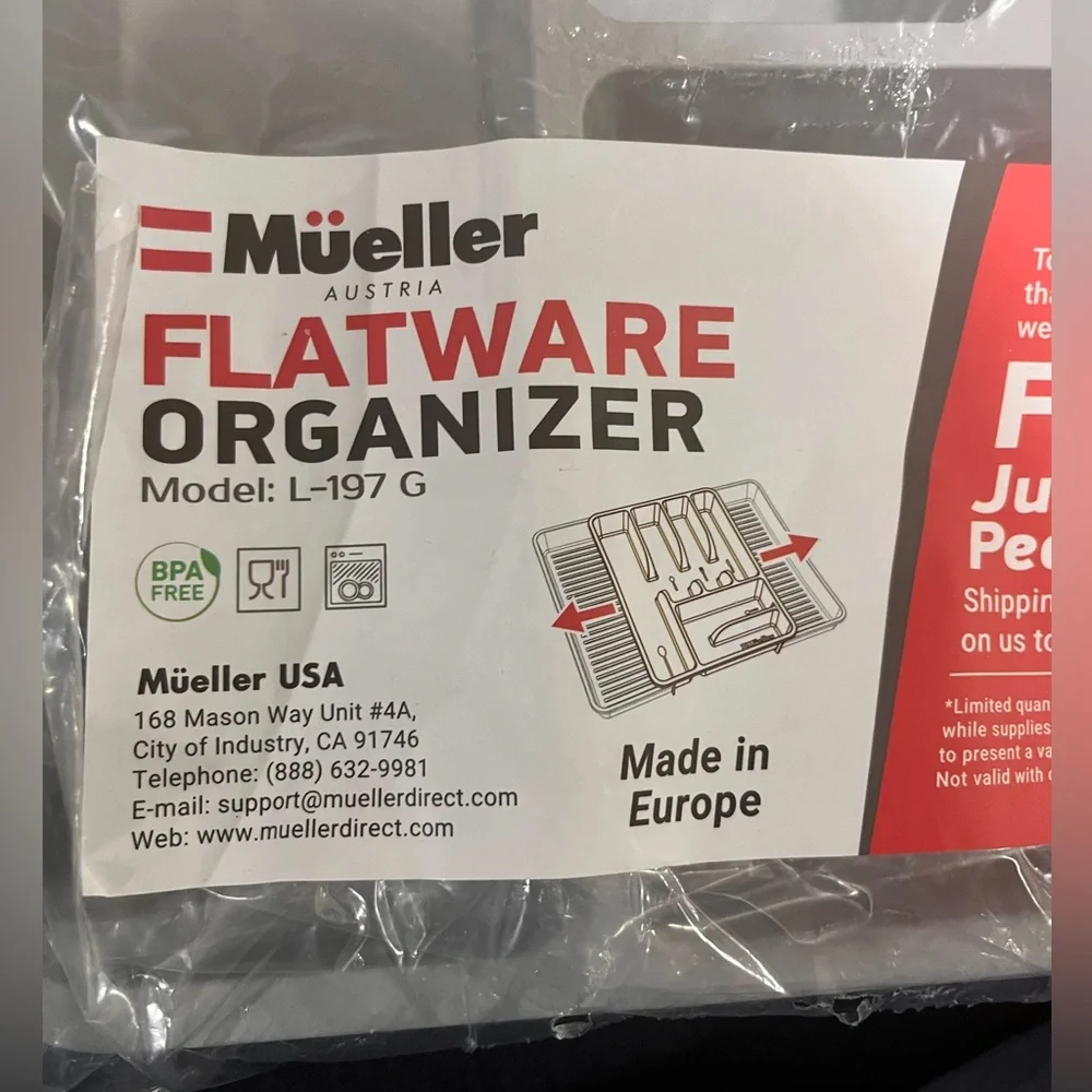NWT Mueller Flatware Organizer, Kitchen Utensil or Office/Desk drawer organizer